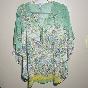 Susan Graver Medium Paisley Poncho Top